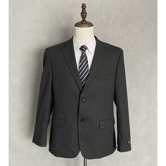 Alfani Men's 40 Short Suit Jacket Classic Fit Stretch Solid Charcoal NEW